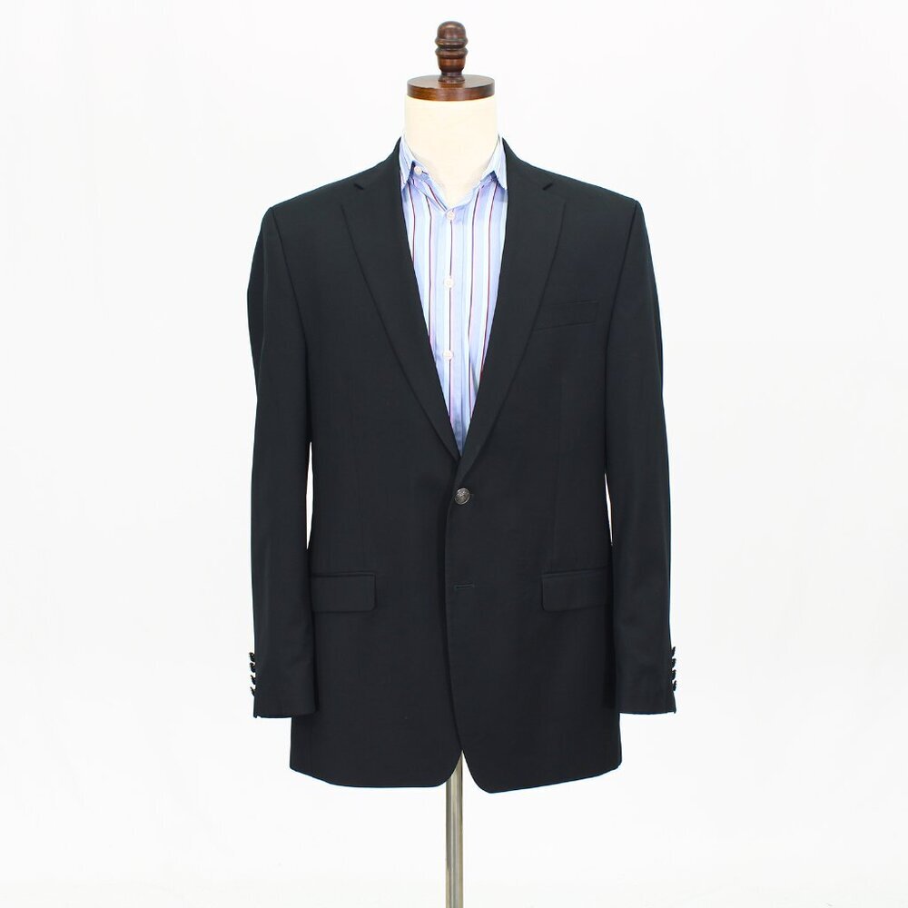 Michael Kors 42L Black Solid 2-Button Sport Coat Blazer Jacket T706